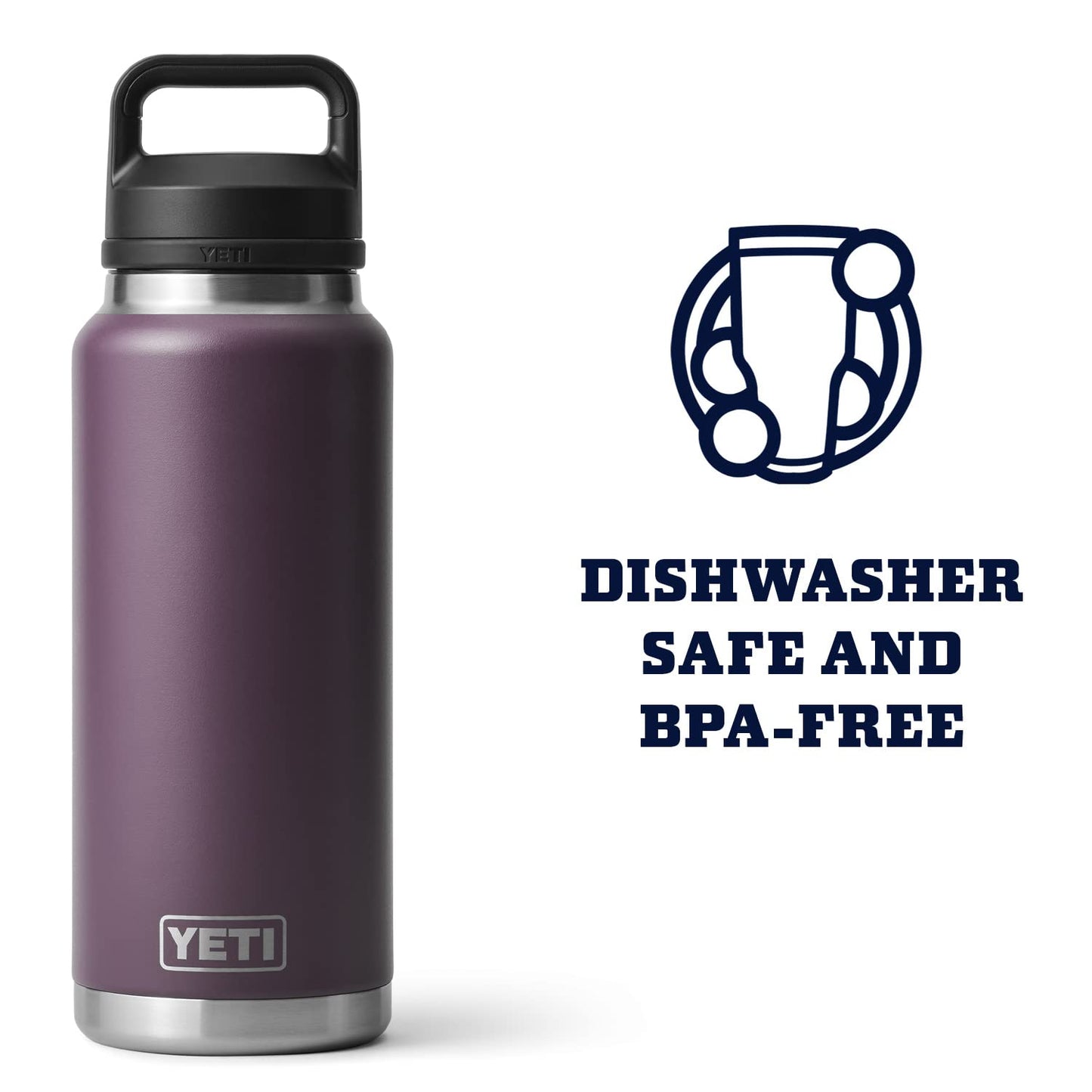 YETI Rambler 36 oz Bottle, Vacuum Insulated, Leakproof, Stainless Steel with Chug Cap