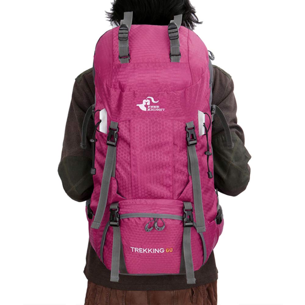 Bseash 60L Waterproof Hiking Camping Backpack with Rain Cover, Large Outdoor Sport Travel Daypack Rucksack for Climbing