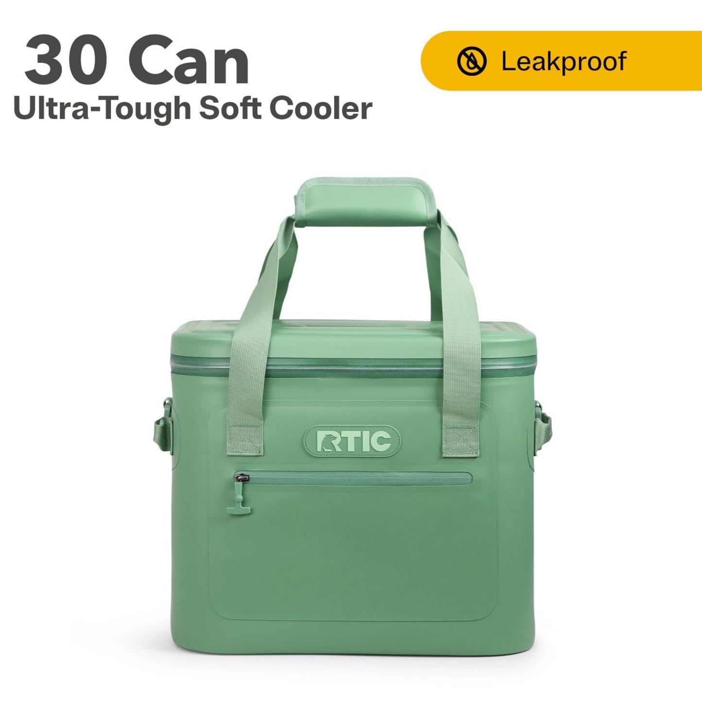 RTIC Ultra-Tough Soft Cooler 30 Can, Insulated Bag Portable Ice Chest Box for Lunch, Beach, Drink, Beverage, Travel, Camping, Picnic, Car, Trips, Floating Cooler Leak-Proof with Zipper