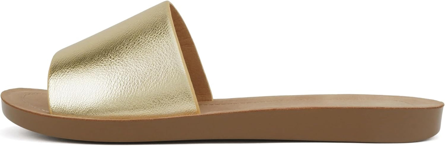 Soda Shoes Efron-S Women Flip Flops Basic Plain Slippers Slip On Sandals Slides Casual Peep Toe Beach