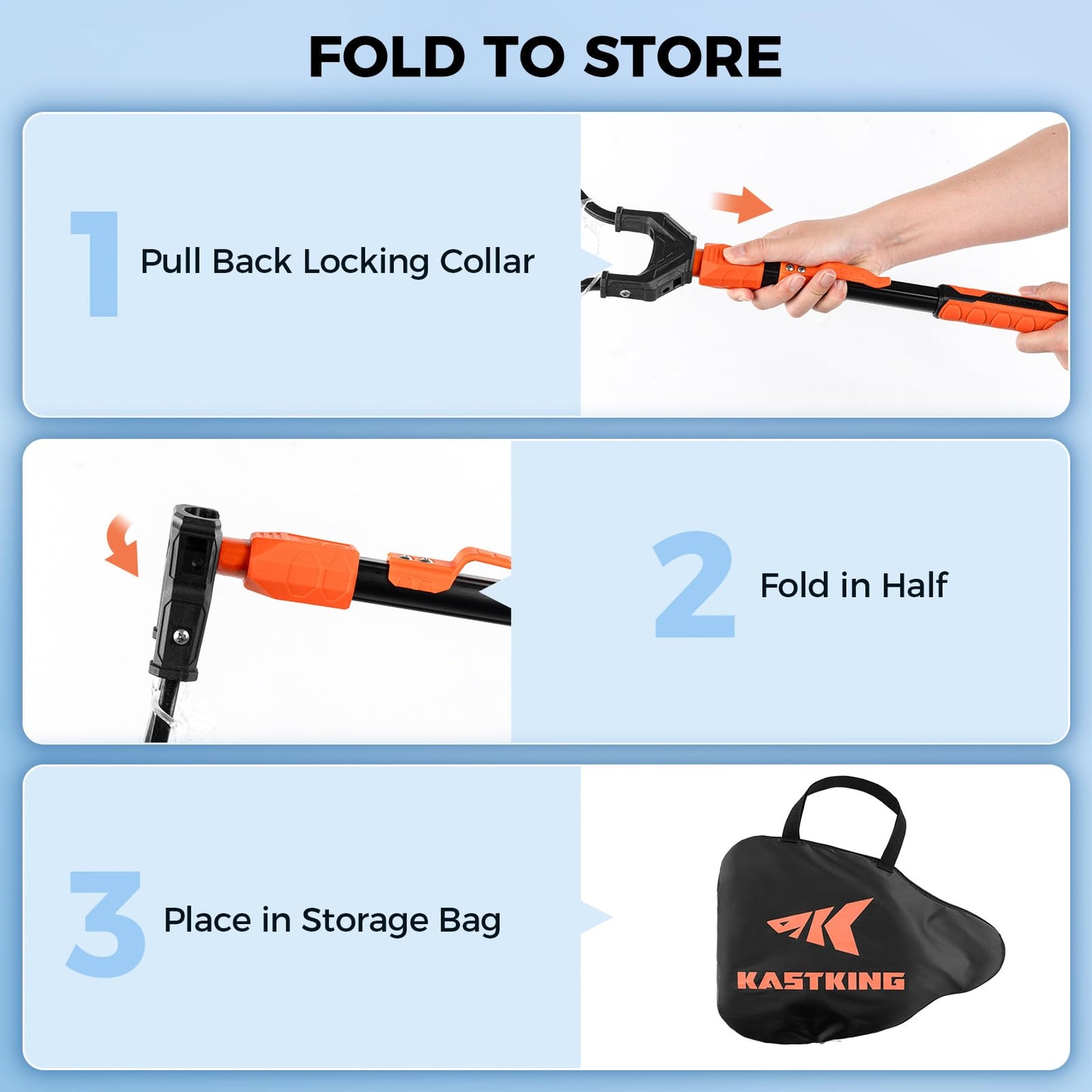 KastKing Titanet Fishing Net, Durable Aluminum Handle, Non-Slip Hi-vis Grip, Compact Storage Bag & Lanyard, Ideal for Kayak & Wading Fishing, Two Net Options