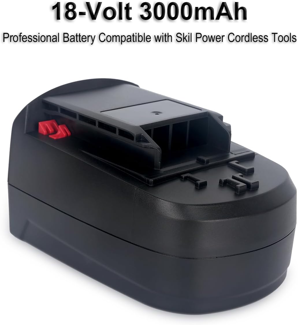 Biswaye 2Pack 18V Battery SB18C SB18A SB18B Compatible with Skil 18V Ni-Cd Cordless Tools 2810 2888 2887 2895 2897 2898 4570 5850 5995 7305 9350, 3.0Ah