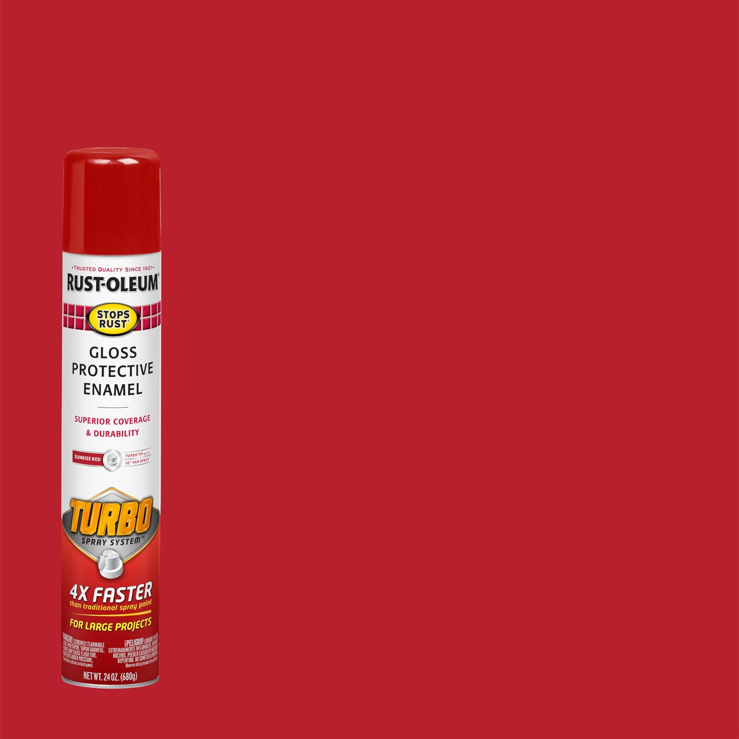 Rust-Oleum 376298 Stops Rust Turbo Spray System Spray Paint, 24 oz, Flat Black