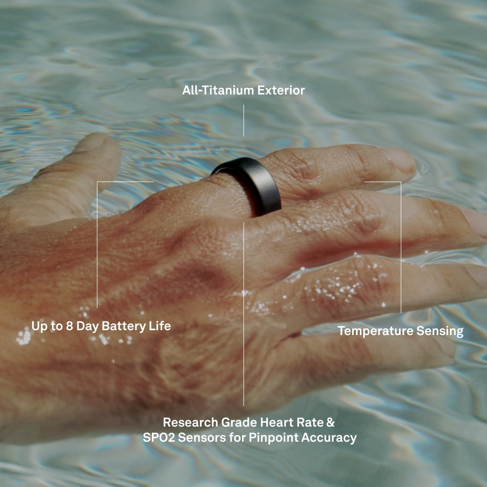 Oura Ring 4 - Gold - Size 9 - Smart Ring - Unique Sizing, Not Standard US Ring Sizes - Size First - Sleep Tracking Wearable - Heart Rate - Fitness Tracker - Up to 8 Days of Battery Life