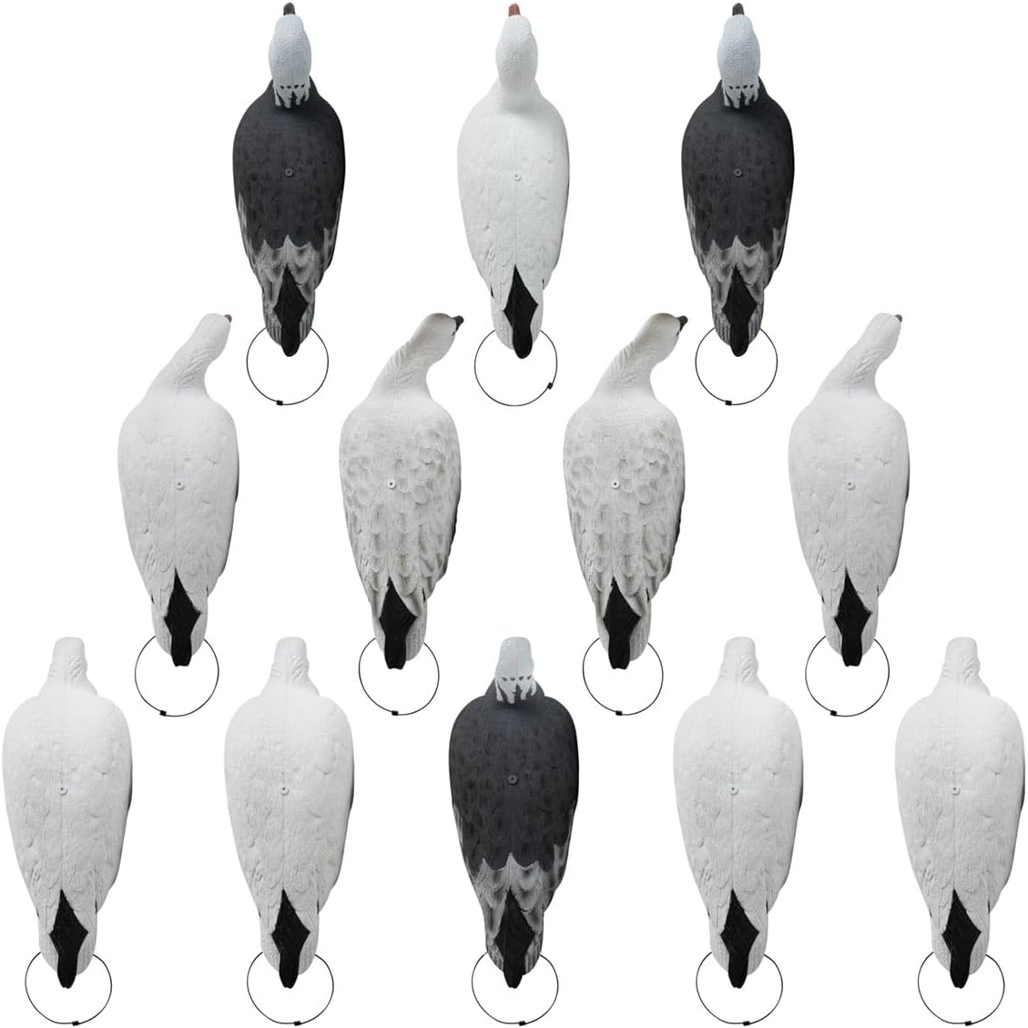 Hardcore Waterfowl Rugged Series Full Body Snow and Blue Goose Touchdown Decoys 12-Pack