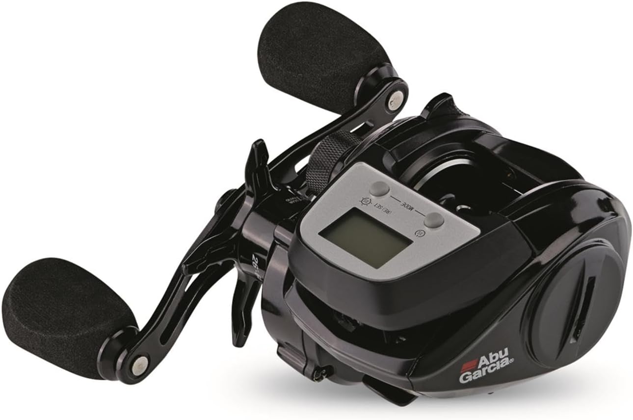 Abu Garcia Max Digital Line Counter Low Profile Baitcast Reel, Size LP (1498366), Carbon Fiber Star Drag, Max of 20lb | 9.0kg, Durable, Lightweight and Strong,Black