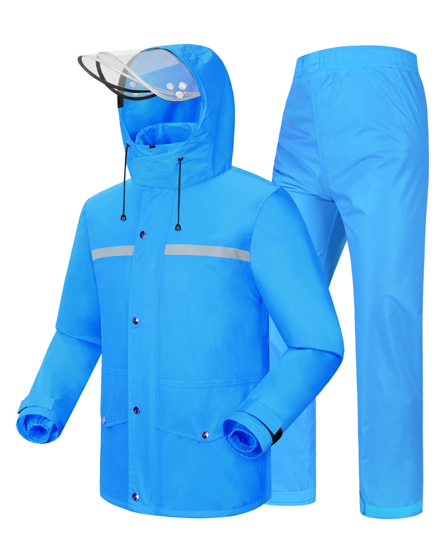 iCreek Rain Suit Waterproof Jacket and Trouser Suit Raincoat for Men and Women Outdoor All-Sport Breathable Anti-storm