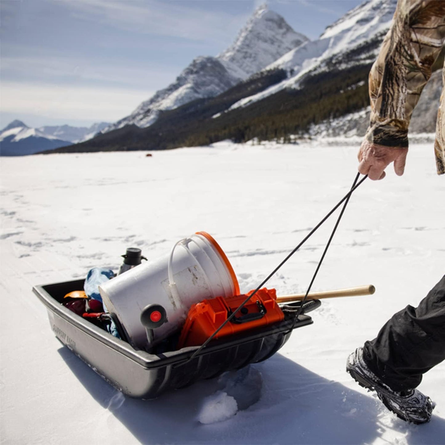 Slippery Racer Heavy Duty Durable Multi Purpose Utility Sled for Hauling, Supplies, Equipment, Gear, Hunting, ice Fishing and Wood