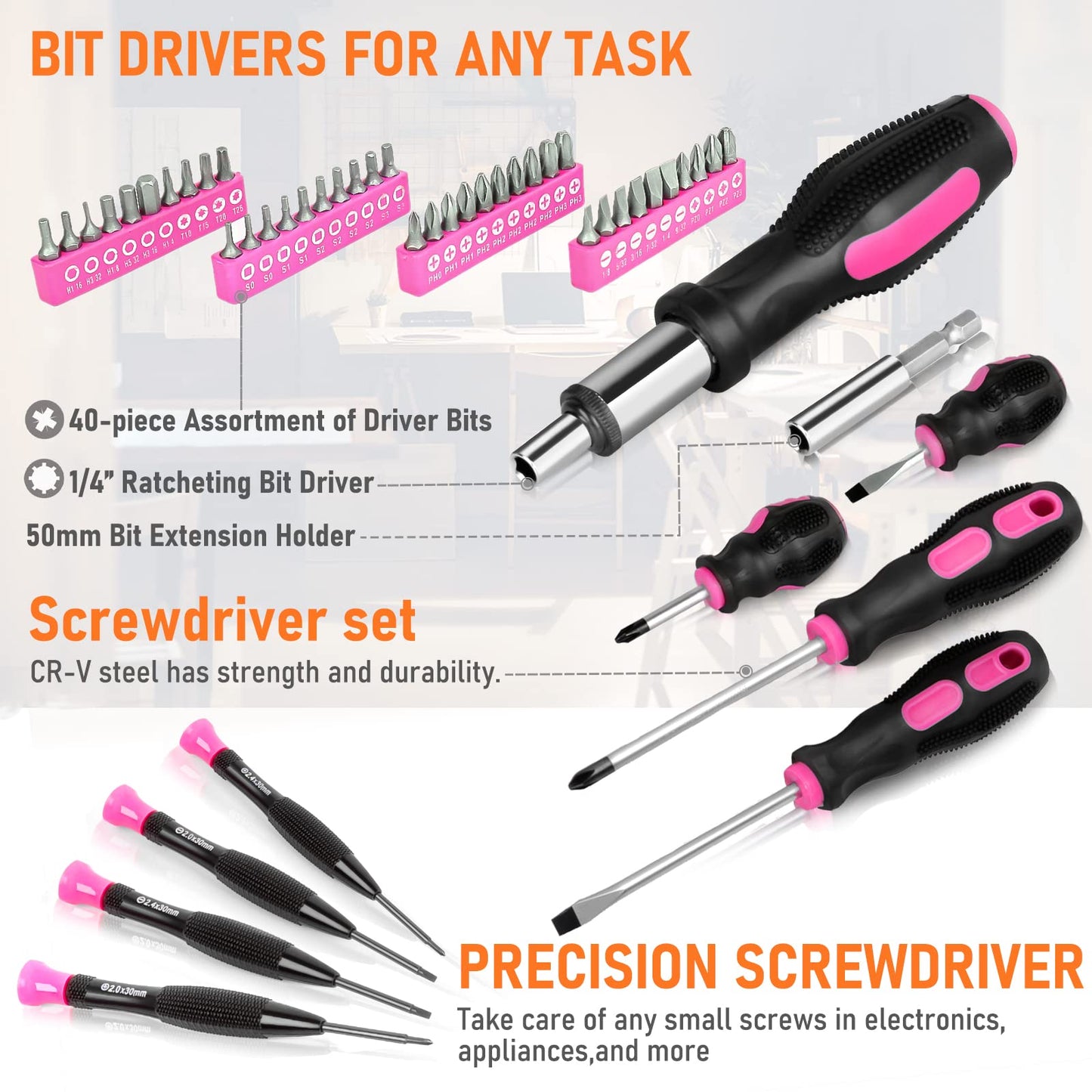 THINKWORK Tool Set - 207 Piece Portable Home Repairing Tool Kit, General Household Hand Tool Set with 13'' Wide Mouth Open Storage Tool Bag, Perfect for DIY, Home Maintenance, Handyman - Gift for Men
