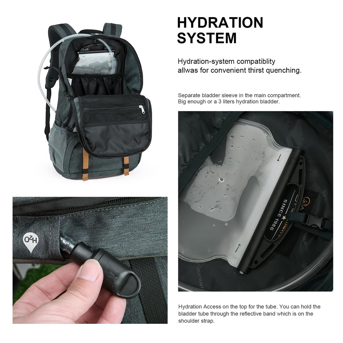 MOUNTAINTOP 40L Hiking Backpack Lightweight Travel Backpack for Men&Women Outdoor Camping Backpacking
