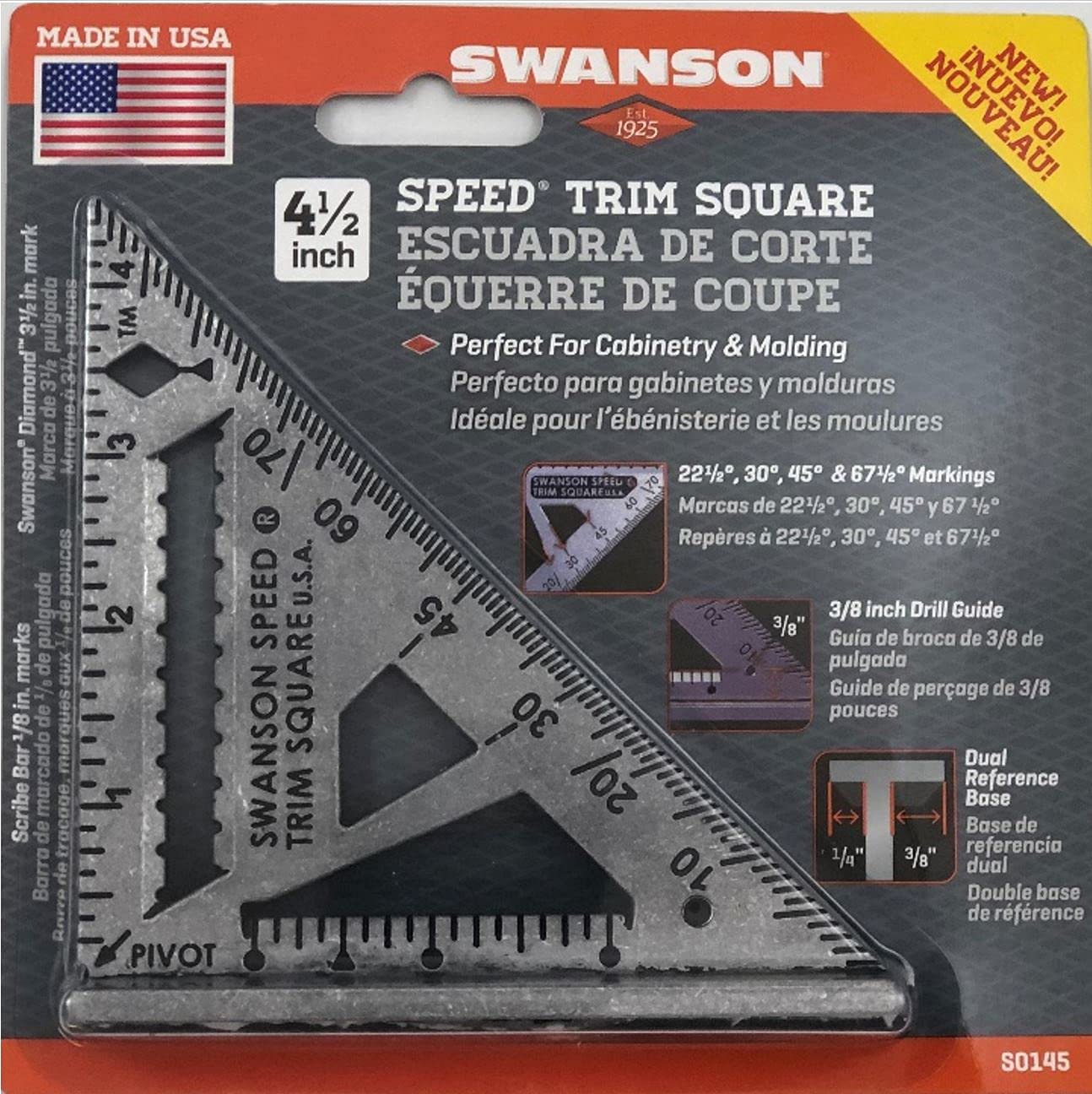 SWANSON Tool Co S0101 7 Inch Speed Square, Blue