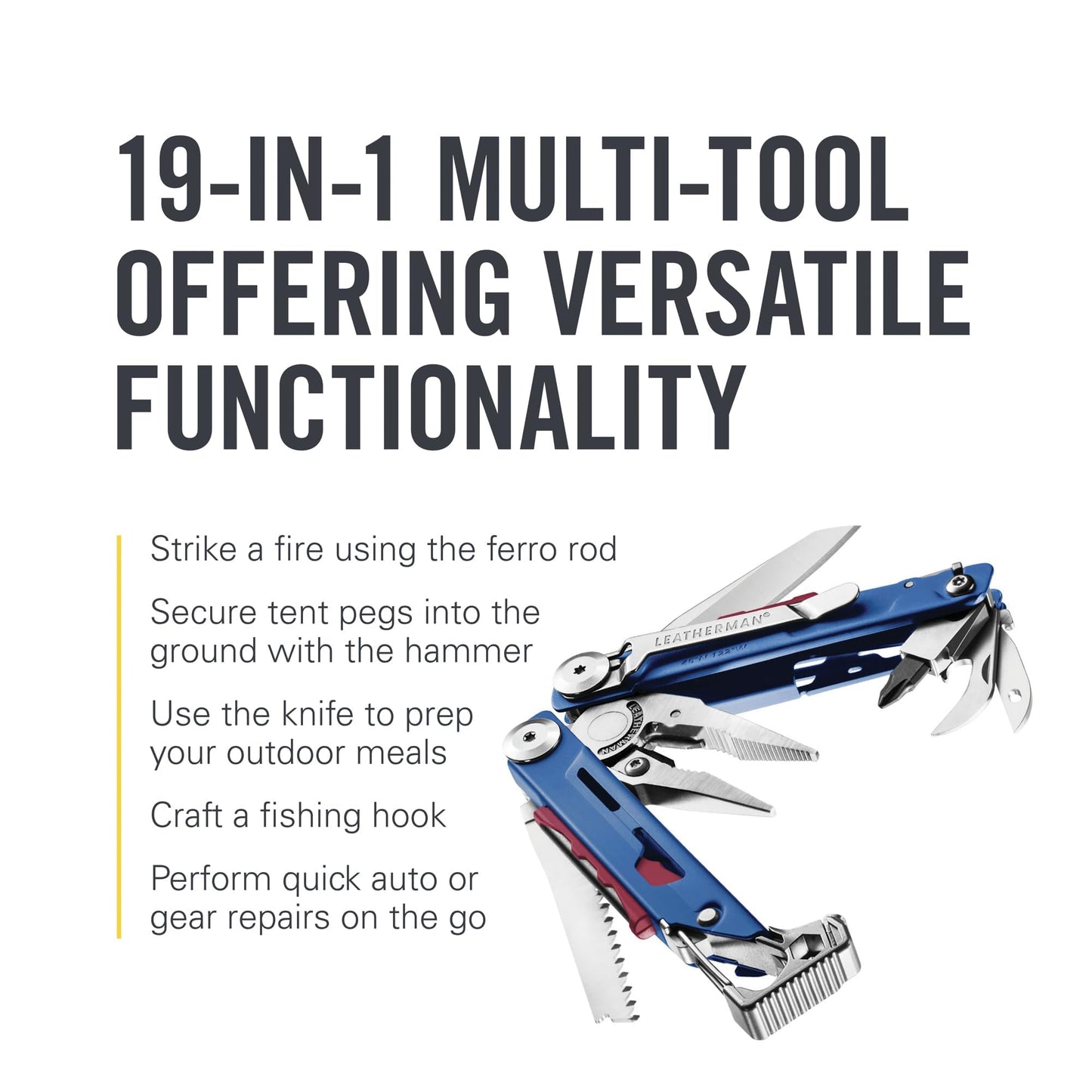 LEATHERMAN, Signal, 19-in-1 Multi-tool for Outdoors, Camping, Hiking, Fishing, Survival, Durable & Lightweight EDC, Made in the USA, Topographical Print