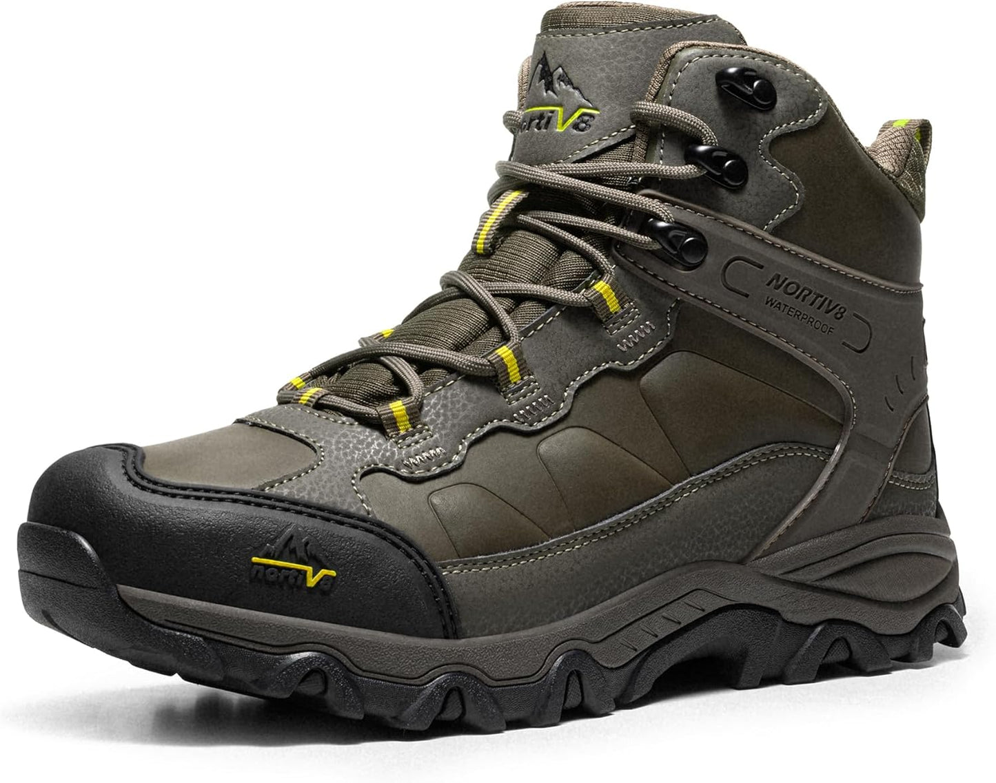 NORTIV 8 Men's Waterproof Hiking Boots Outdoor Mid Trekking Lightweight Mountaineering Shoes Paladin