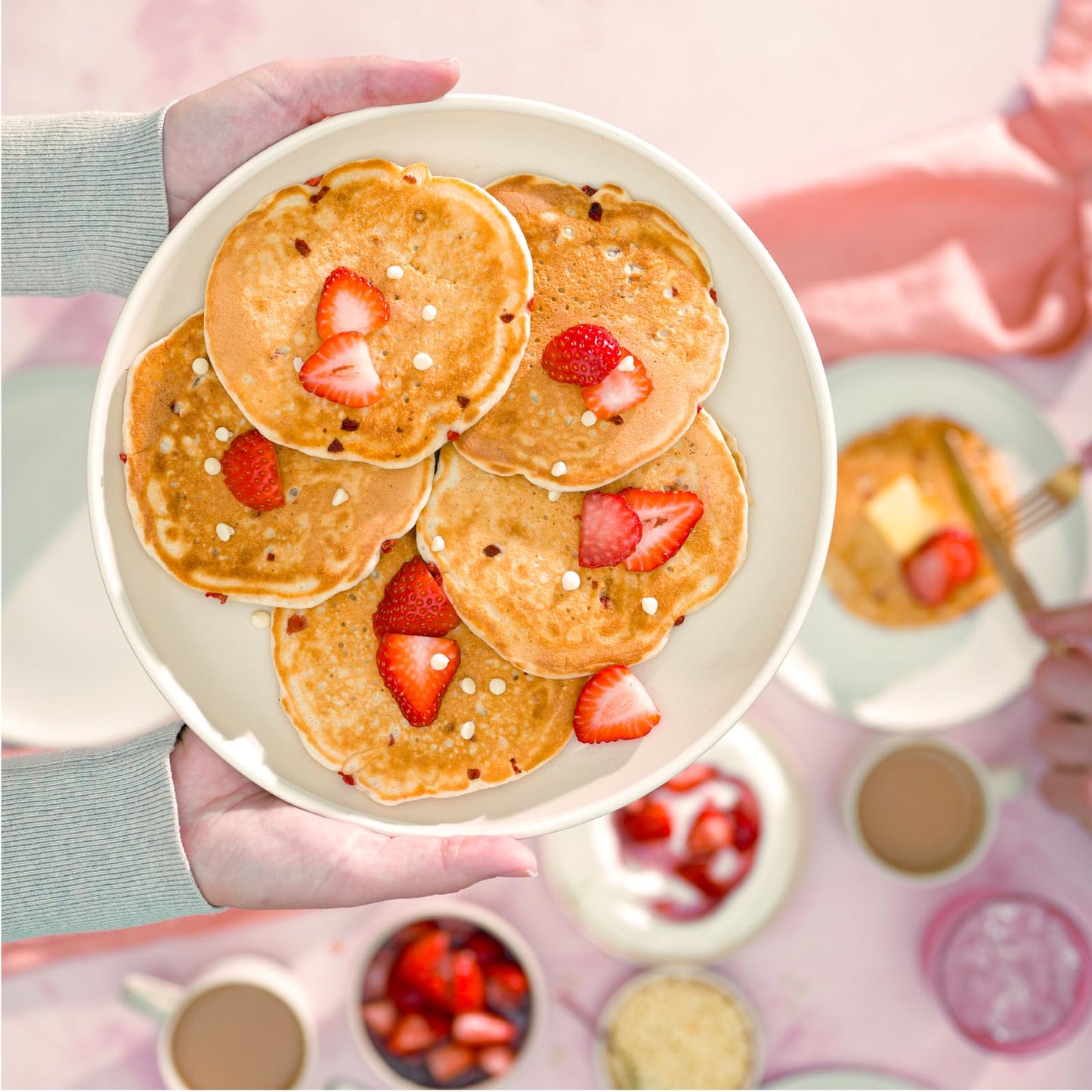 Bob's Red Mill White Chocolate & Strawberry Pancake Mix, 20oz (Pack of 4) - Just Add Water, Makes 32-40 Pancakes per Bag