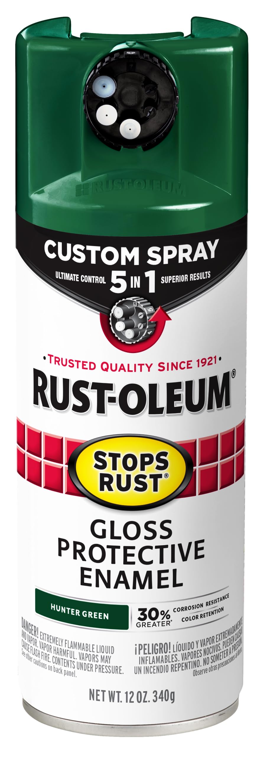 Rust-Oleum 376892 Stops Rust Custom Spray 5-in-1 Spray Paint, 12 oz, Gloss Leather Brown