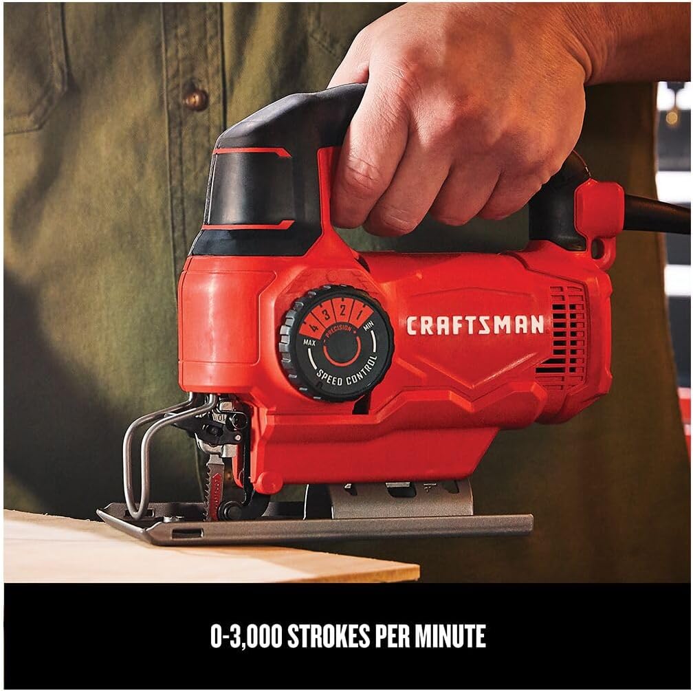 CRAFTSMAN Jig Saw, 4 Orbital Settings, Up to 3,000 SPM, 5 Amp, Corded (CMES610)