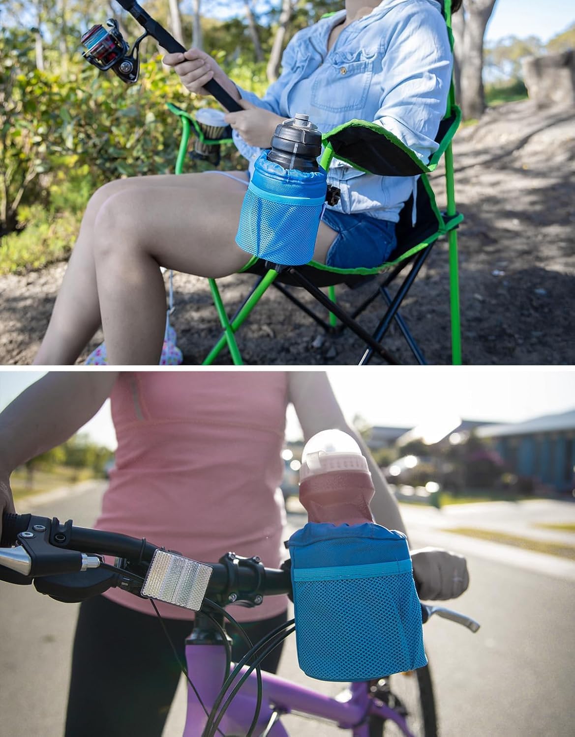 KEMIMOTO Motorcycle Cup Holder, Oxford Fabric Motorcycle Drink Holder with 0.6"-1.5" Alligator Clamp, Universal Water Bottle Cup Accessories for Bike, ATV/UTV, Scooter, Boat, Walker