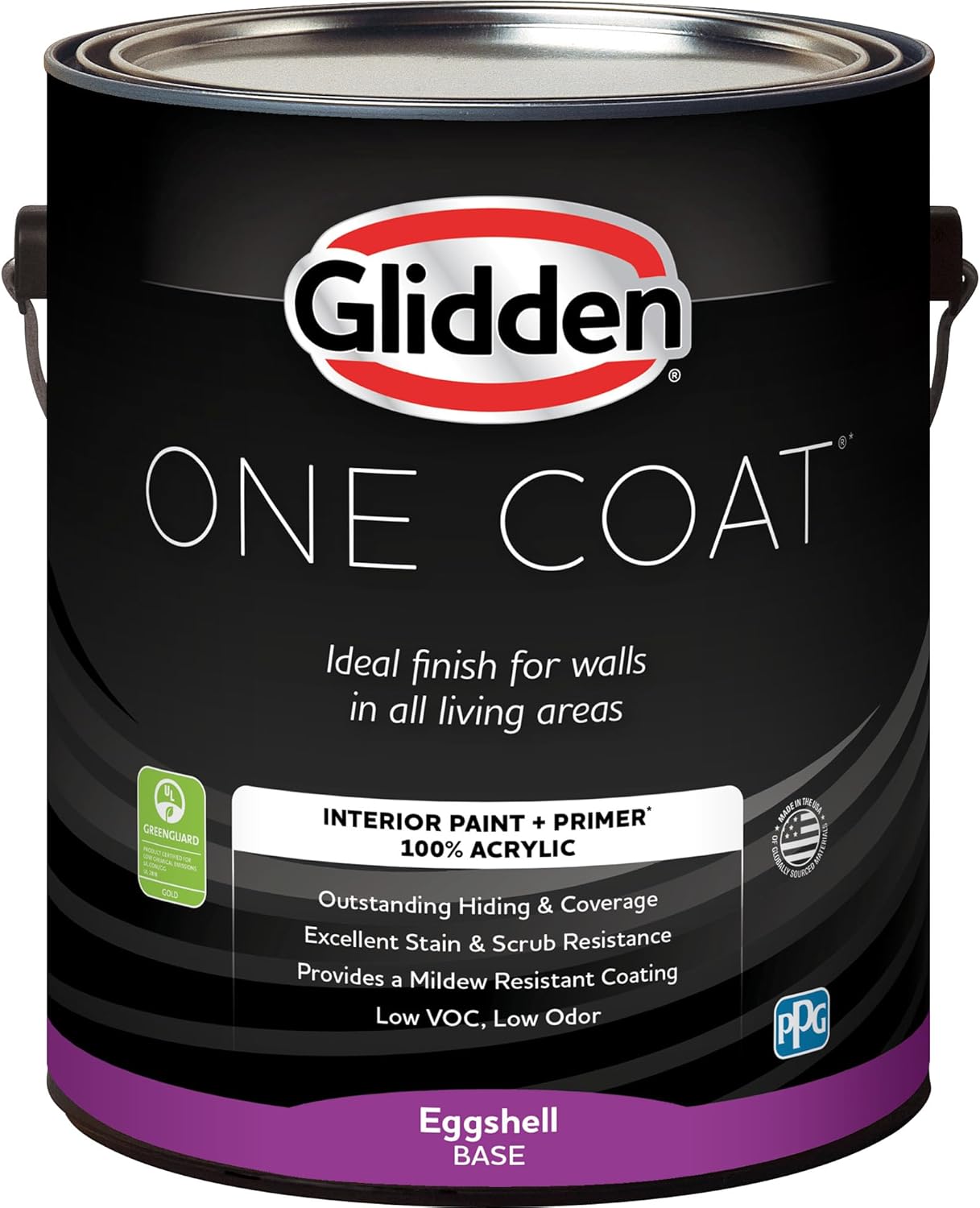 Glidden Interior Paint + Primer: Beige/Toasted Almond, One Coat, Semi-Gloss, 1-Quart
