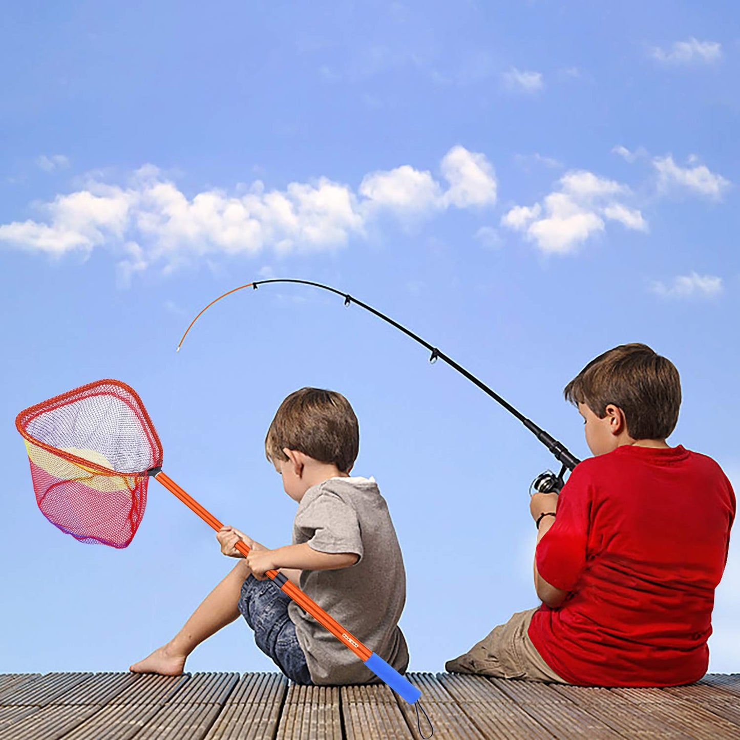 Kids Fishing Net - Telescoping Bait, Minnow, and Butterfly Net With 11.4" Depth, Handle Extends to 30" for Easy Catch and Release