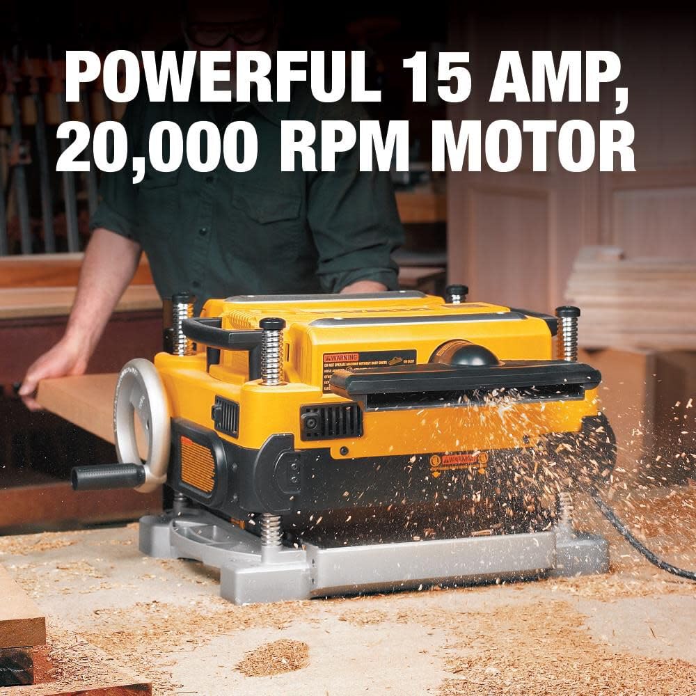 DEWALT Thickness Planer, Two Speed, 13-inch, 15 Amp, 20,000 RPM Motor (DW735X)