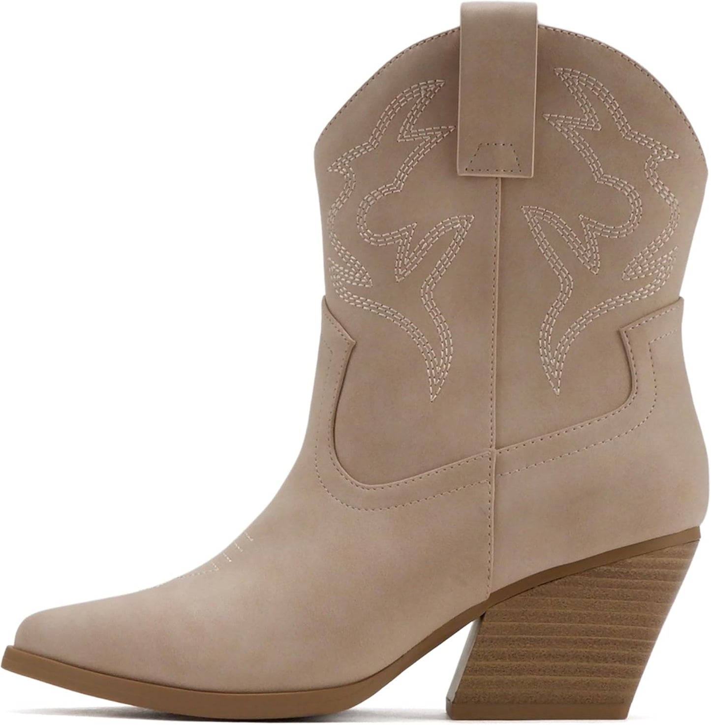 Soda “BLAZING” ~ Women Western Bootie Pointe Toe with Low Heel (Wide Fit Available)