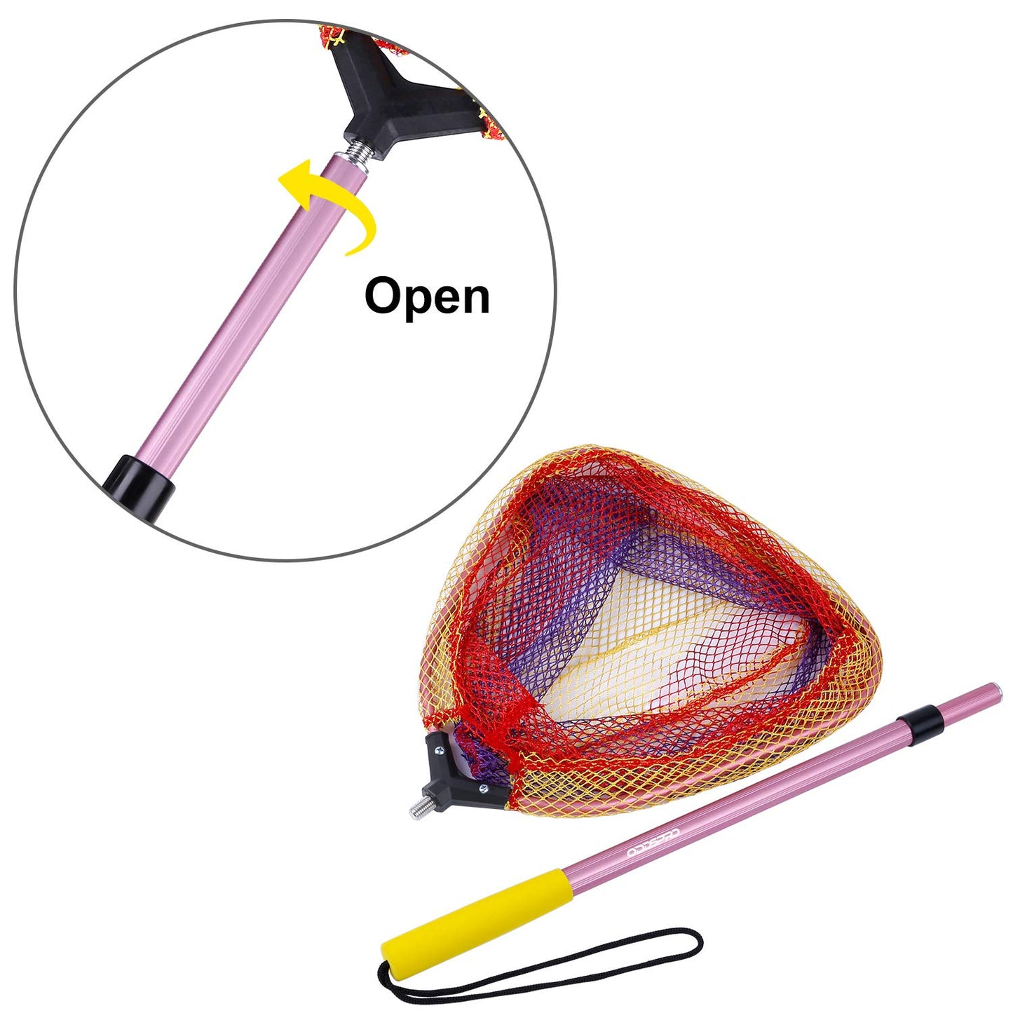 Kids Fishing Net - Telescoping Bait, Minnow, and Butterfly Net With 11.4" Depth, Handle Extends to 30" for Easy Catch and Release