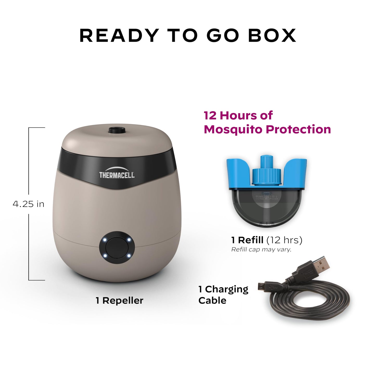 Thermacell Mosquito Repellent E-Series Rechargeable Repeller; Patio Shield 20’ Mosquito Protection Zone; Includes 12-Hr Repellent Refill; No Flame or Scent; Bug Spray and Bug Zapper Alternative