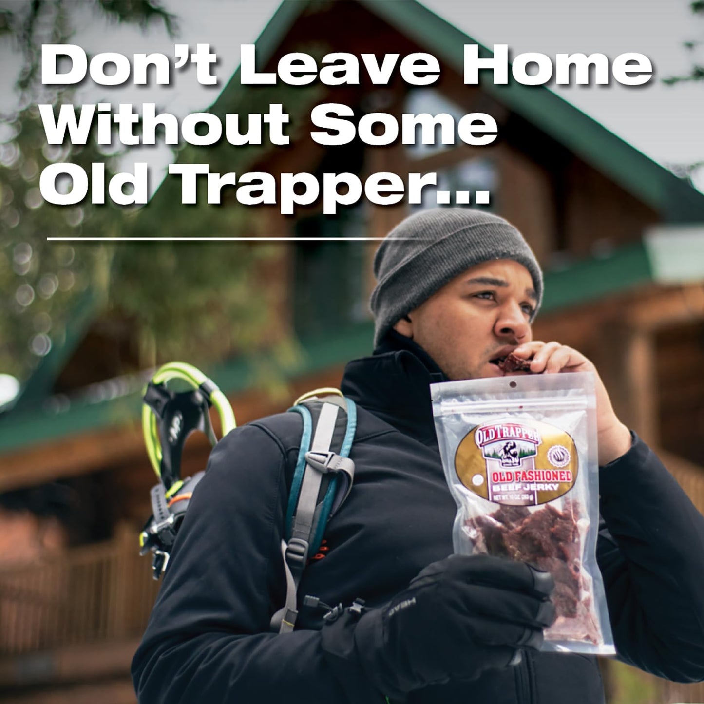 Old Trapper Beef Jerky, Old-Fashioned 10-Ounce Bag, Tender Meat Snacks for Lunches or Between Meals, 11 Grams of Protein, Zero Grams of Fat, and 70 Calories per Ounce (Pack of One)