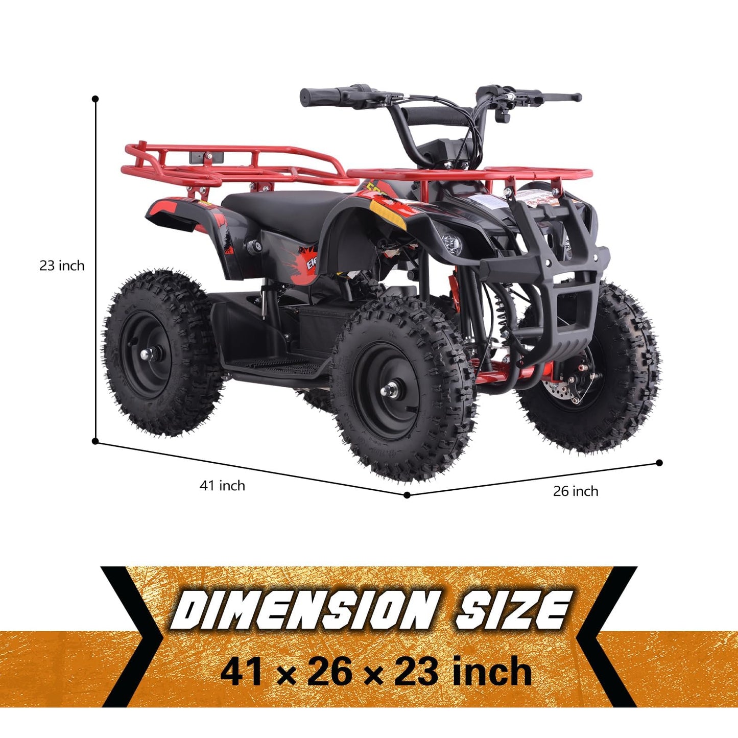 36V 4 Wheelers Electric ATV, Dirt Quad Vehicle Adjustable Speed, Kids Quad Bike 500W 12-15MPH Dual Suspension for Kids Ages 13+ (Green)