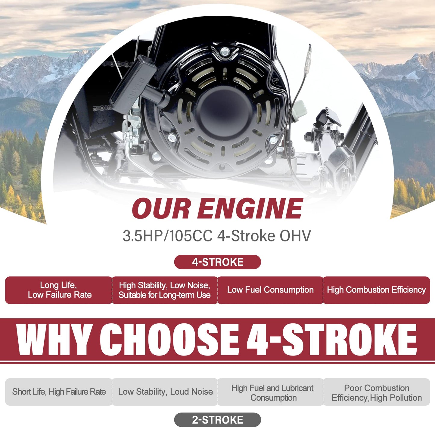 Oryxearth Mini Dirt Bike for Kids, 105CC 4-Stroke Kid Gas Powered Off-Road Pocket Pit Trail Motorcycle W/EPA Approved, Up to 24 Mph Weight Support 185 LBS