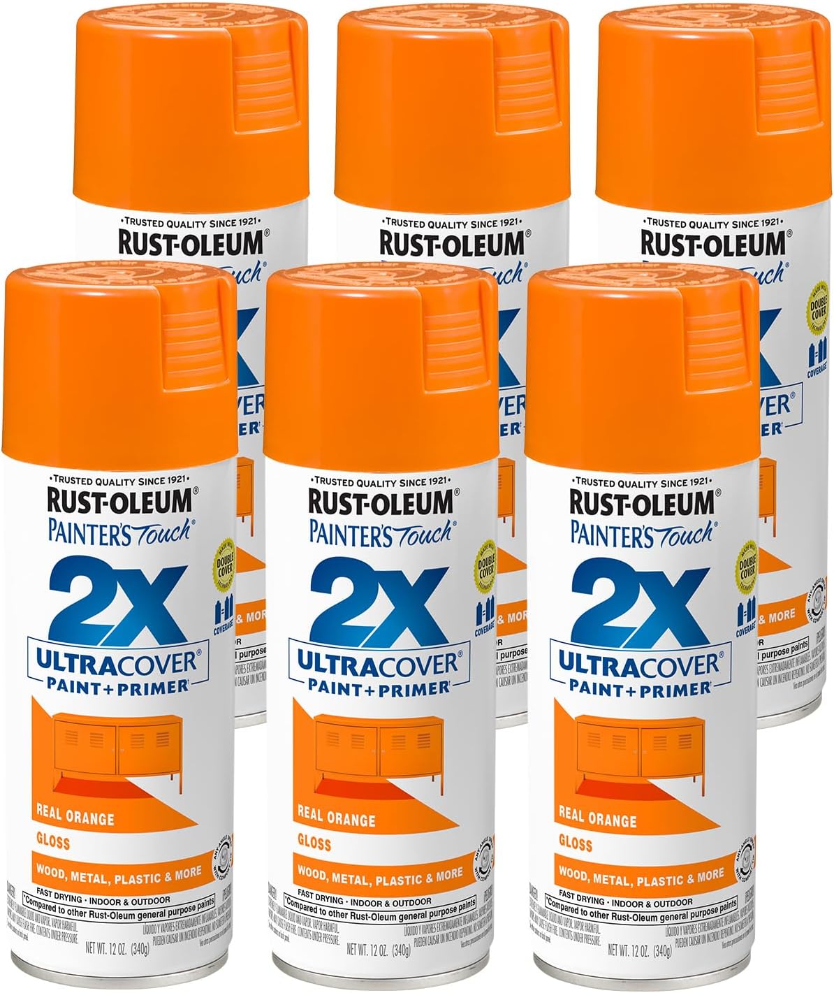 Rust-Oleum 331182 Painter's Touch 2X Ultra Cover Spray Paint, 12 oz, Ultra Matte Black