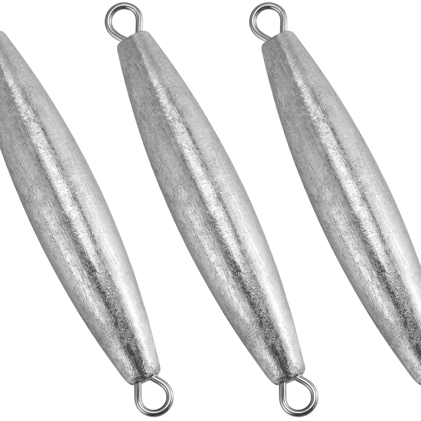 Dr.Fish 5 Pack Inline Trolling Sinker Torpedo Fishing Weight Lead Fishing Weight Sinker Double Ring Saltwater Offshore Boat Fishing