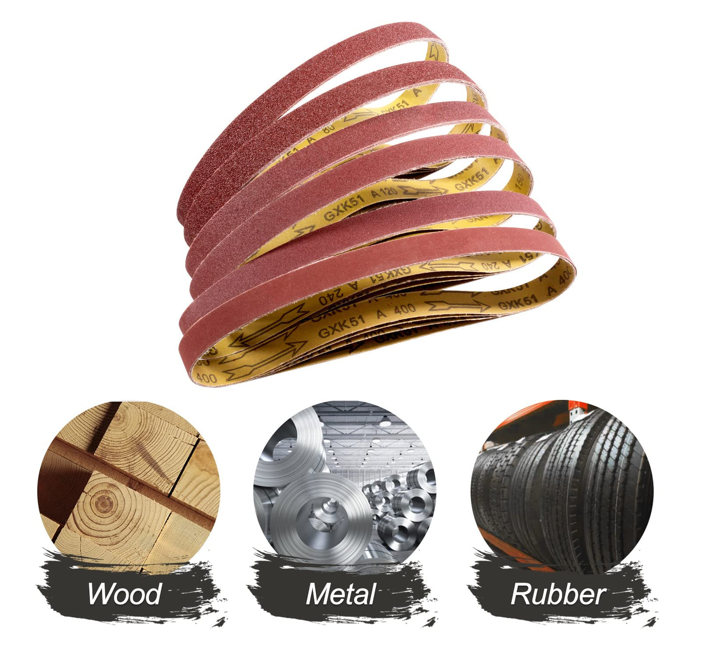 S SATC 3x18 Sanding Belts 20PCS Belt Sander Paper Aluminum Oxide (3 Each of 60/80/120/150/240/400 Grits & 2 of 40 Grits) Ideal for Wood Metal Paint Sanding