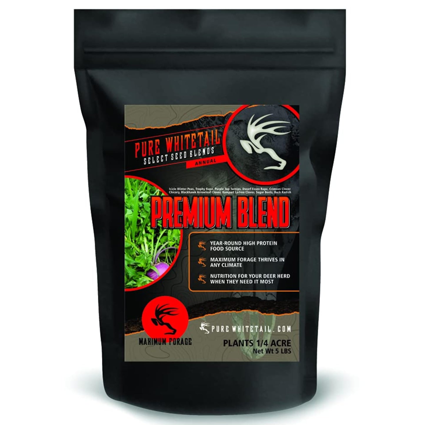 Shady Patch | All Year Deer Feeder | No Plow Food Plot Seed for Deer | Deer Food Plot Seed | White Clover Winfred Forage Brassica Rye Grass Rape Seeds| 5 lb Bags | 3-Pack