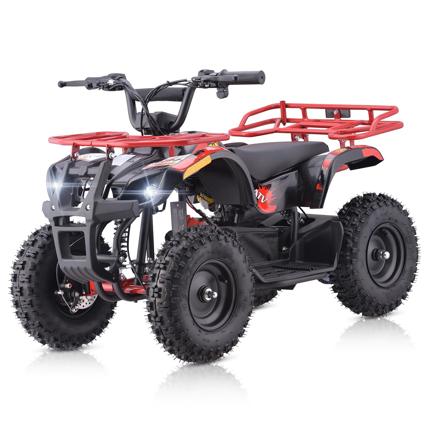 36V 4 Wheelers Electric ATV, Dirt Quad Vehicle Adjustable Speed, Kids Quad Bike 500W 12-15MPH Dual Suspension for Kids Ages 13+ (Green)