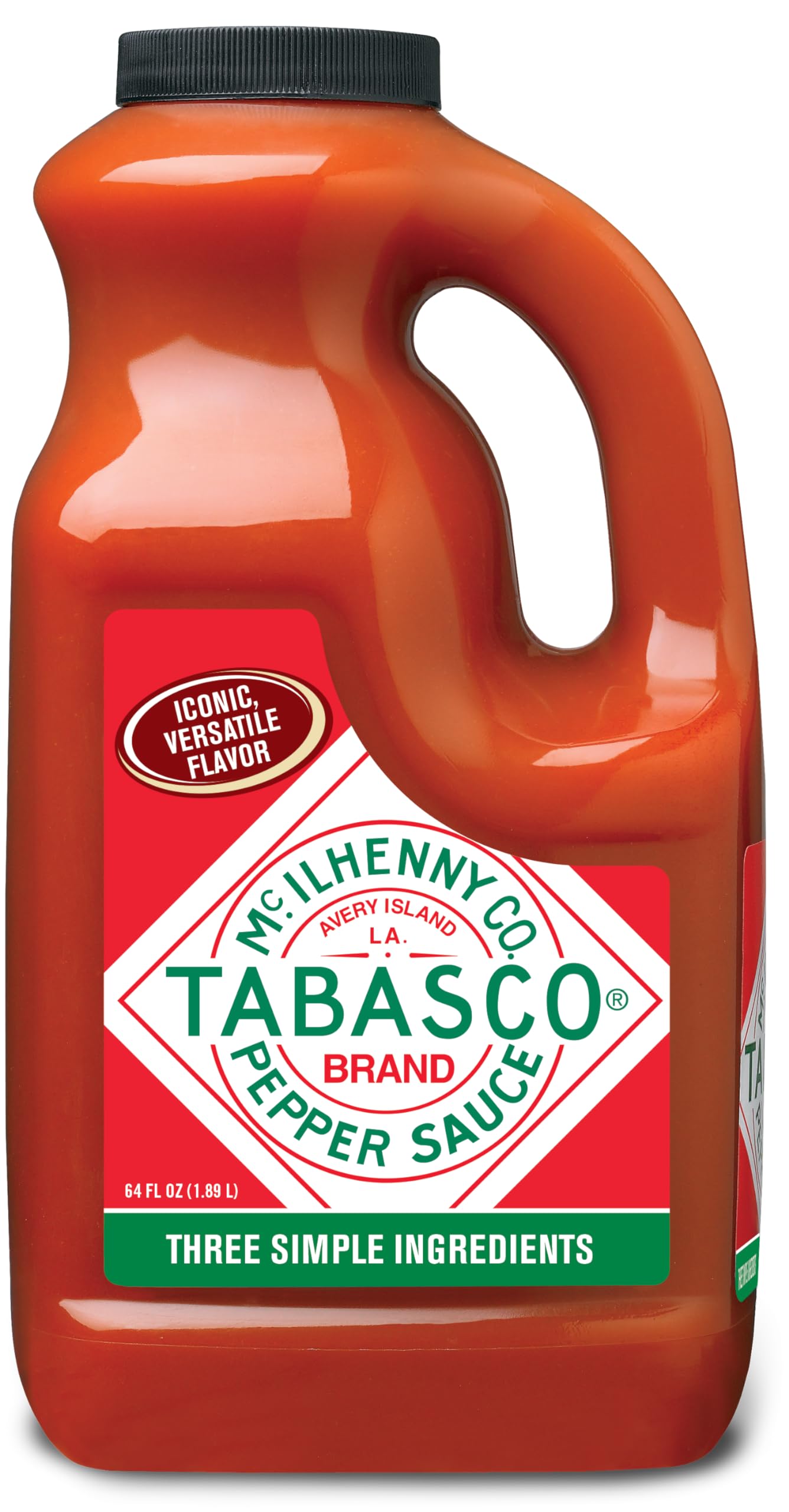 TABASCO Brand Original Red Pepper Hot Sauce, Medium Heat, Bulk Plastic Jug, Classic & Versatile, Three Simple Ingredients, For Large Recipes & Marinades, Great on Everything, 128 Fl Oz (Pack of 1)