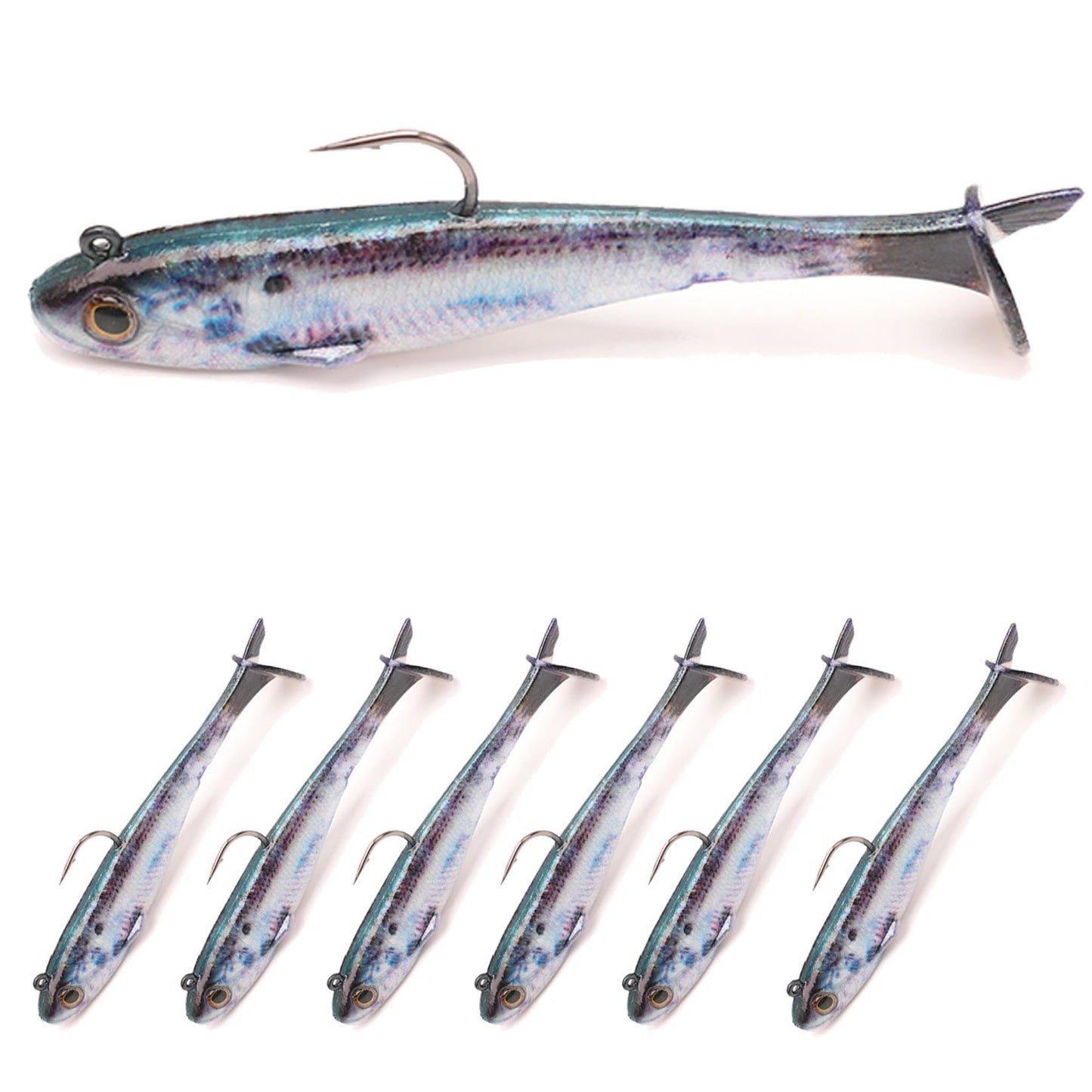 2.5/3.5In Swim Baits for Bass Fishing, Pre-Rigged Jig Heads Soft Plastic Walleye Fishing Lures, Paddle Tail Swimbaits for Bass Fishing, Fishing Bait for Freshwater Saltwater Gifts