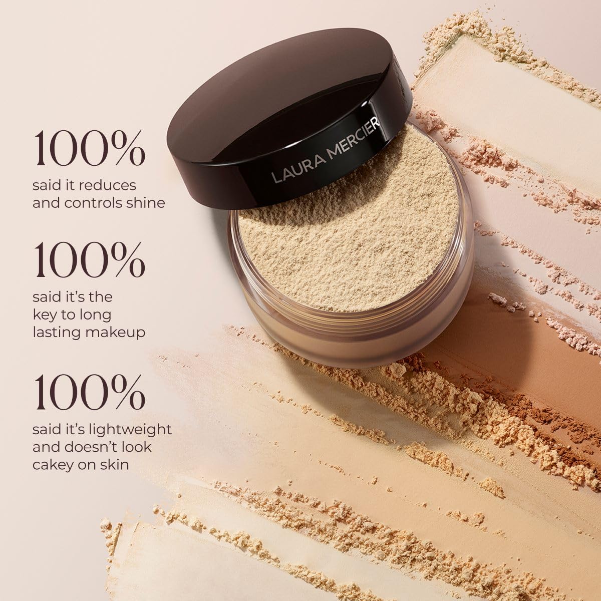Laura Mercier Translucent Loose Setting Powder & Puff Set Divinely Flawless: 24 HR Shine Control, Soft Matte Finish, Long Lasting Wear, Best for Normal to Oily Skin, Medium Deep
