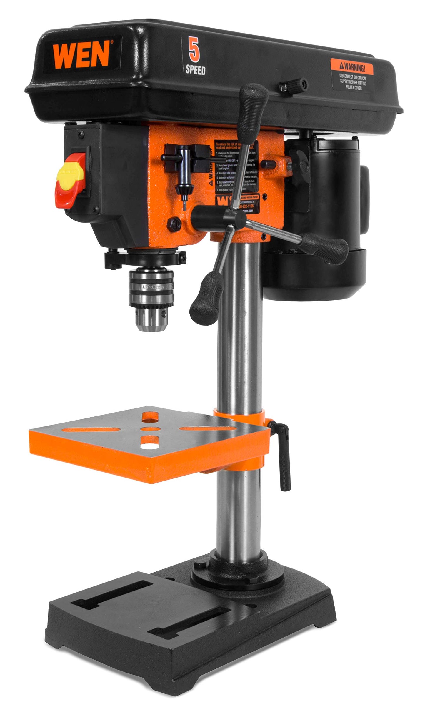 WEN 4206T 2.3-Amp 8-Inch 5-Speed Cast Iron Benchtop Drill Press,Black,Orange & 9-Inch Band Saw, 2.8-Amp Benchtop (BA3959)