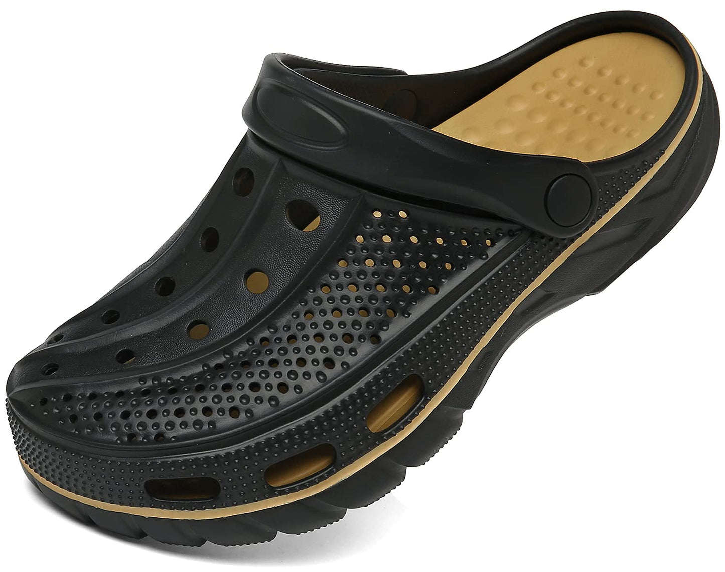 ChayChax Men's and Women's Arch Support Clogs Garden Shoes Slip-on Outdoor Beach Slippers with Removable Cushion Footbed