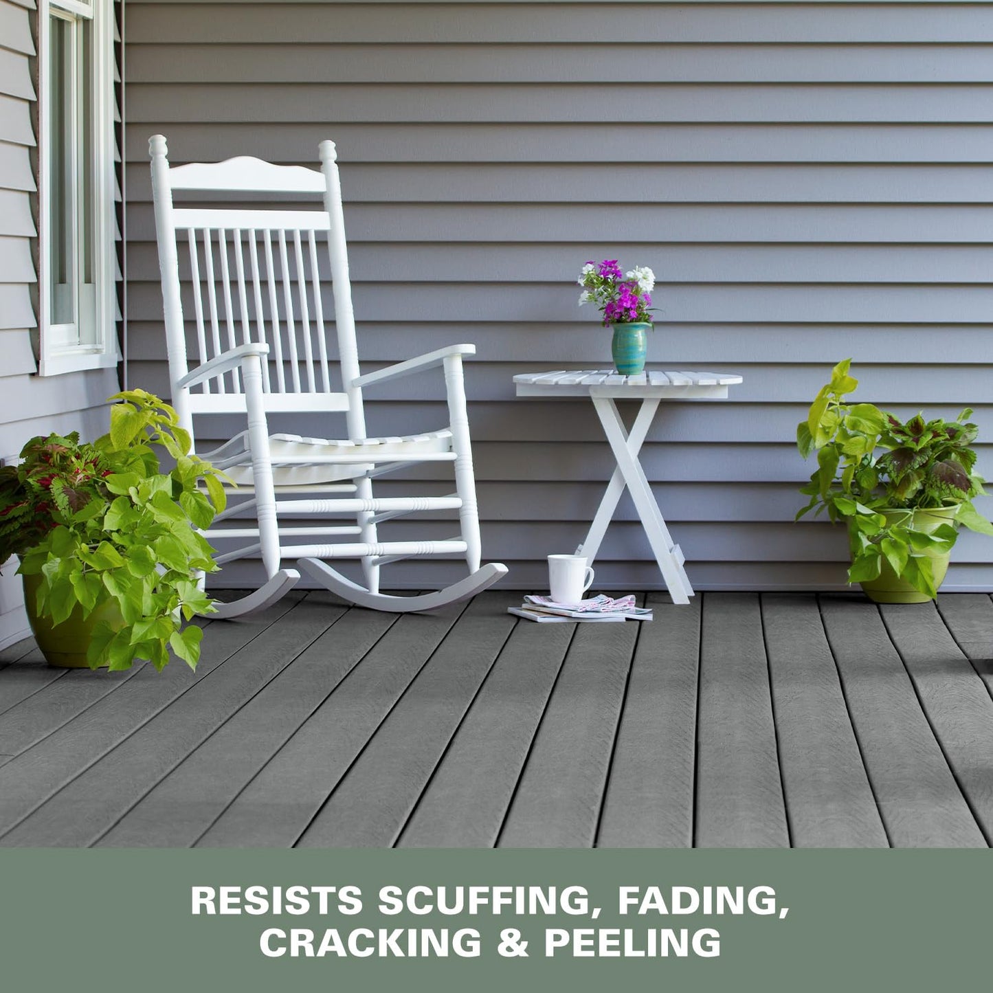 KILZ Low-Lustre Enamel Porch & Patio Latex Floor Paint, Interior/Exterior, Slate Gray, 1 Gallon