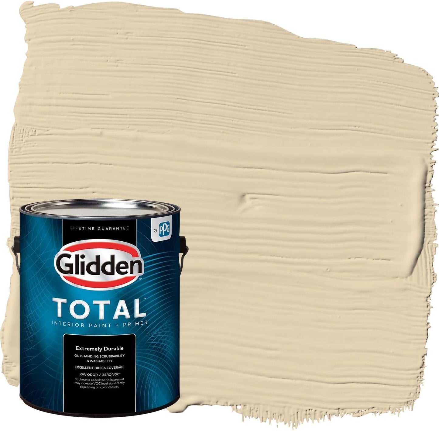 Glidden Interior Paint + Primer: Beige/Toasted Almond, One Coat, Semi-Gloss, 1-Quart
