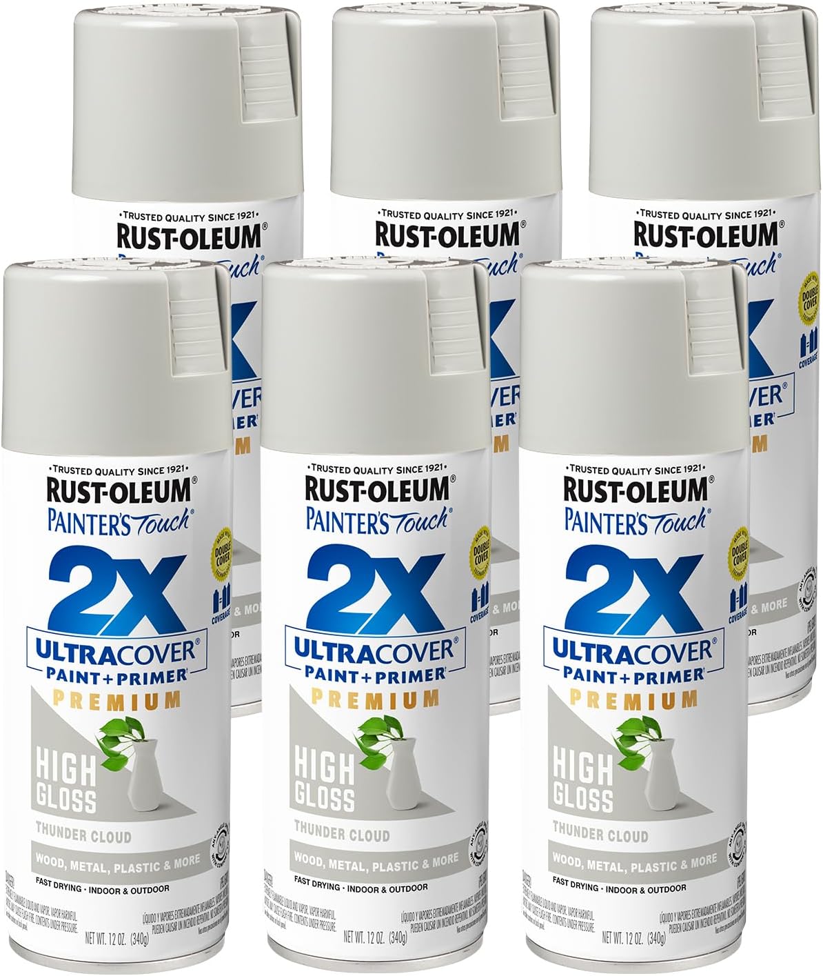 Rust-Oleum 331182 Painter's Touch 2X Ultra Cover Spray Paint, 12 oz, Ultra Matte Black