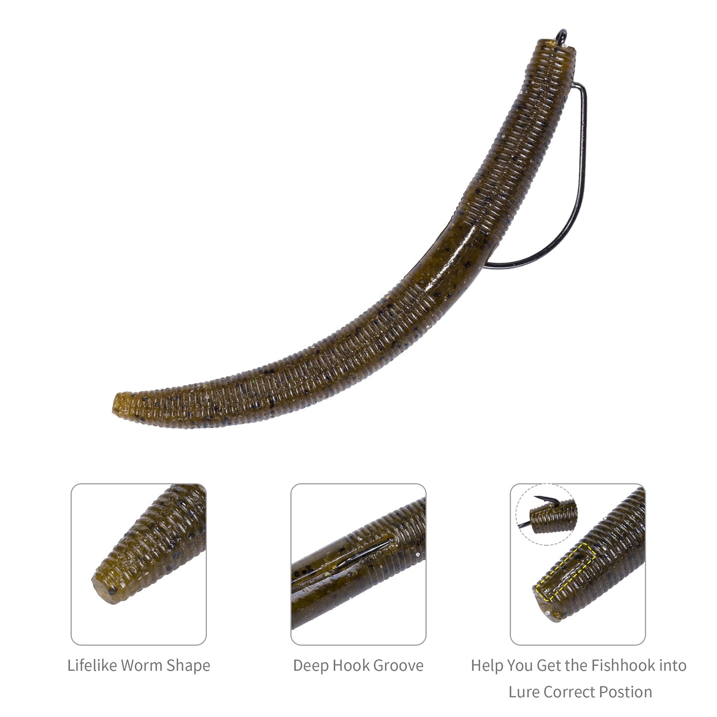 Senko Worms Kit – 4"/5" Soft Plastic Fishing Lures with Salt Impregnation for Bass Fishing