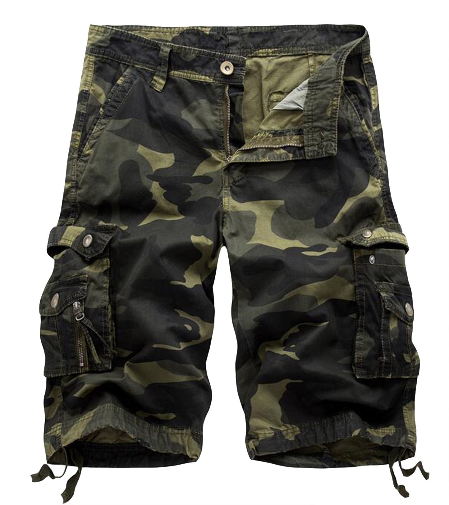 Men's Camo Cargo Shorts Relaxed Fit Multi-Pocket Outdoor Camouflage Cargo Shorts Cotton
