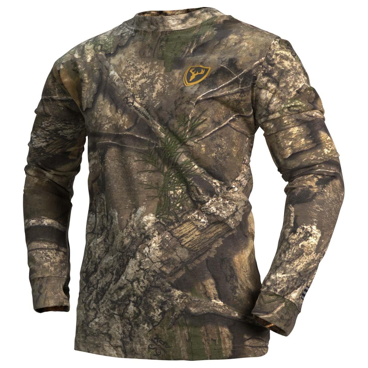 Shield Series Youth Fused Cotton Shirt with Long Sleeves, Youth Camouflage Shirt