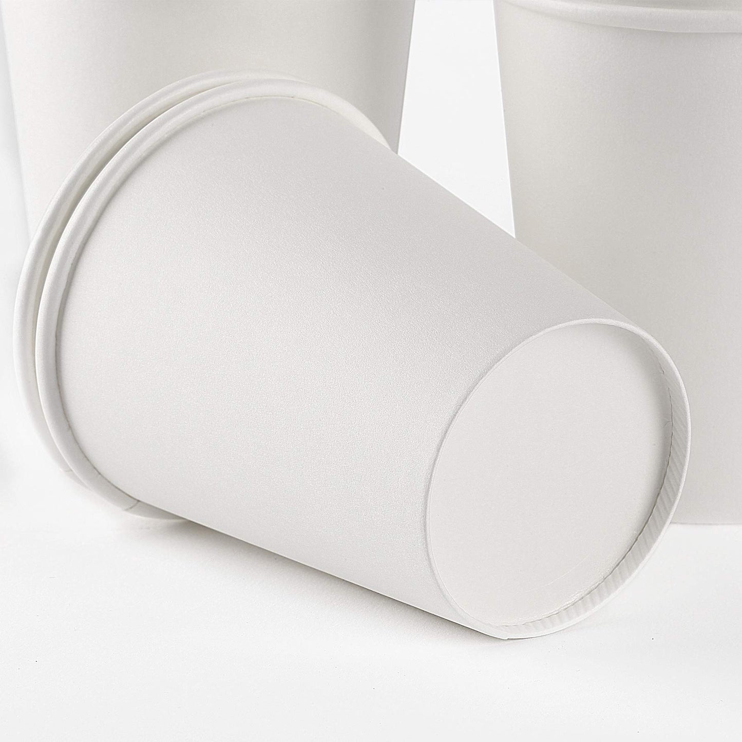 TashiBox 12 oz White Hot Drink Paper Cups - 120 Count - Disposable Paper Coffee Cups