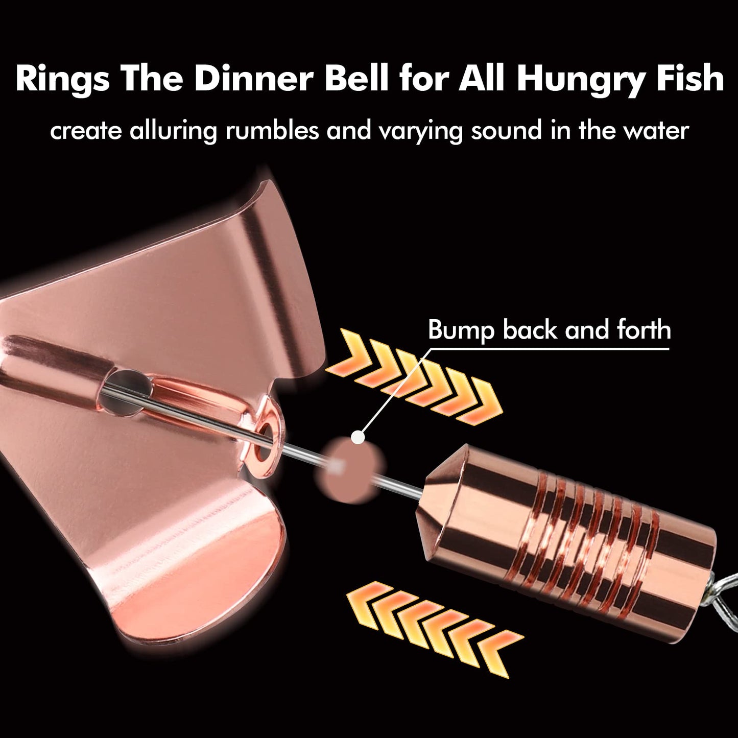 TRUSCEND Swimming or Jigging Fishing Spinners with Two-Way Spinning Spoons System, Rooster Tail Fishing Lures with Flash Copper Body & Blade, Freshwater and Saltwater Blade Bait for Bass Walleye Trout