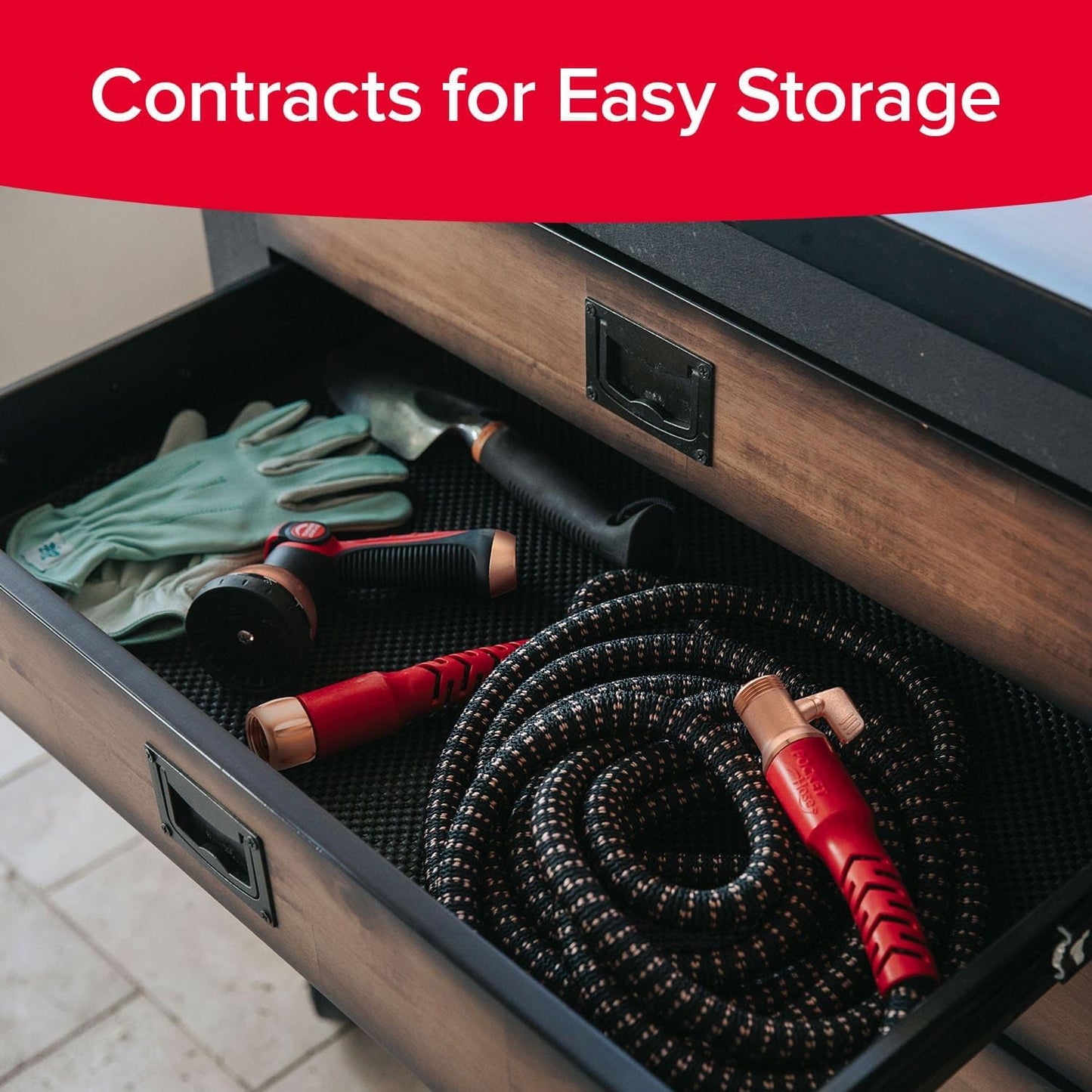 Pocket Hose Copper Head w/New Pocket Pivot Expandable Garden Hose 50 FT, AS-SEEN-ON-TV, Swivels 360°, Advanced Tri-Tex Tubing & Force Field Jacket, 3X Stronger, Lead-Free, No-Kink, Anti-Burst w/APT