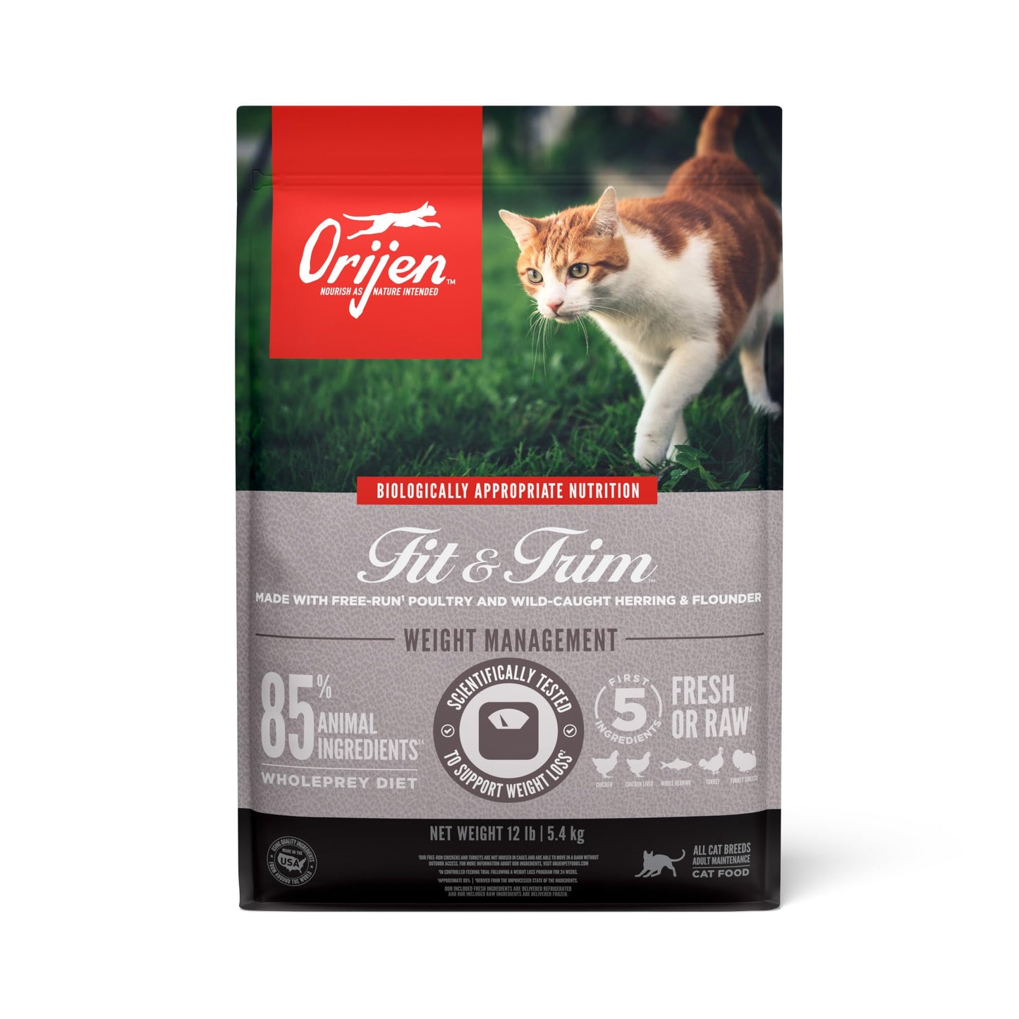 ORIJEN Grain Free High Protein Premium Dry Cat Food Original Recipe, 4lb Bag
